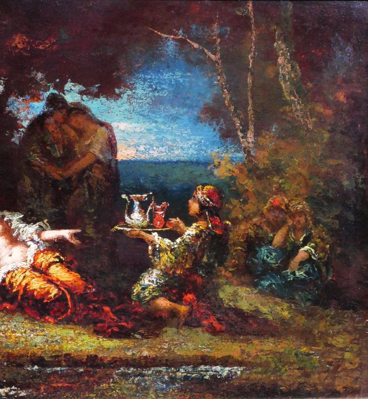 Frédéric BORGELLA 1833-1901 La favorite du harem, femme, tableau, orientalisme, vers 1880