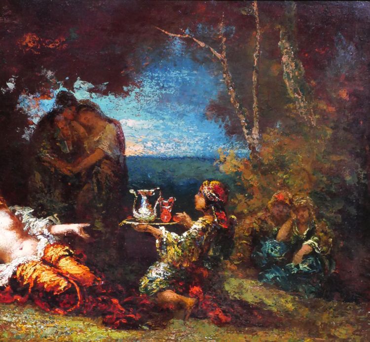 Frédéric BORGELLA 1833-1901 La favorite du harem, femme, tableau, orientalisme, vers 1880