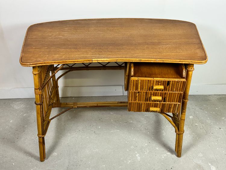 Scrivania in rattan vintage anni '60