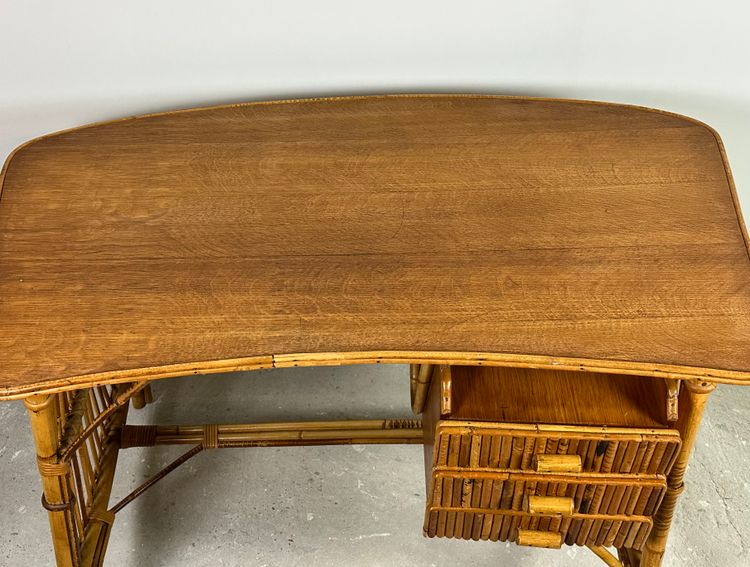 Scrivania in rattan vintage anni '60