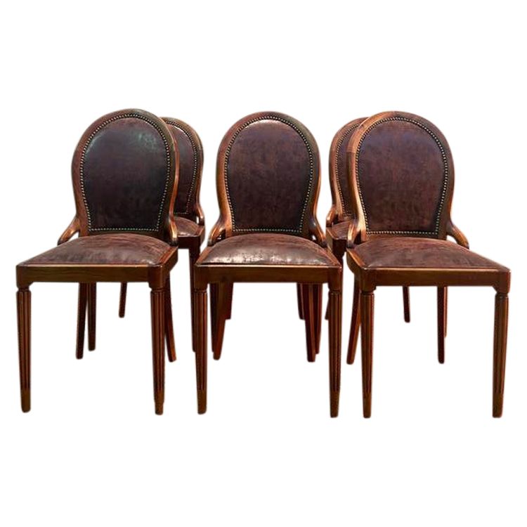Set of 6 Art Deco style chairs