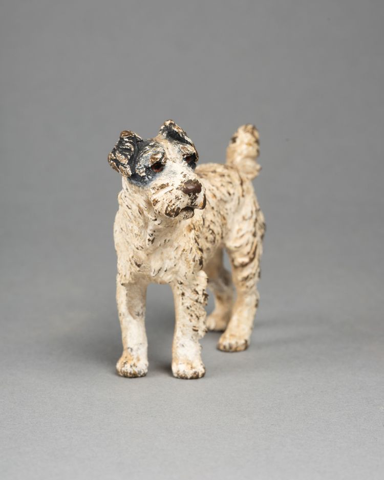 Fox Terrier, Polychrome Vienna Bronze, 19th Century