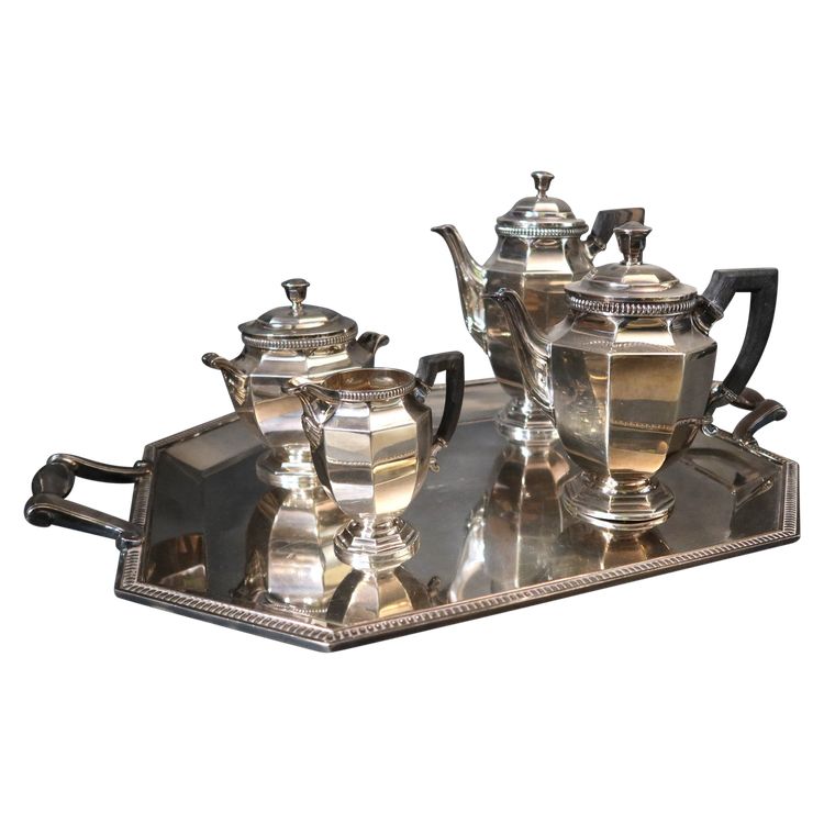 Silver-plated tea and coffee set by Christofle