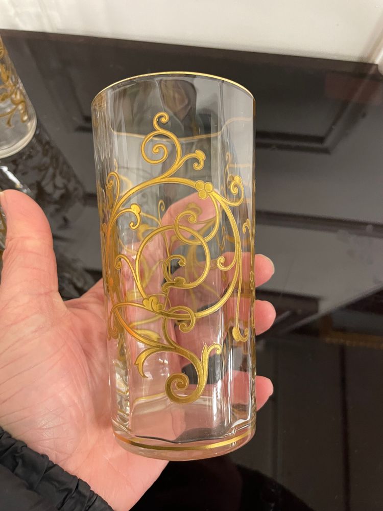 Saint Louis Modèle Cluny - Gilded Crystal Orangeade Set