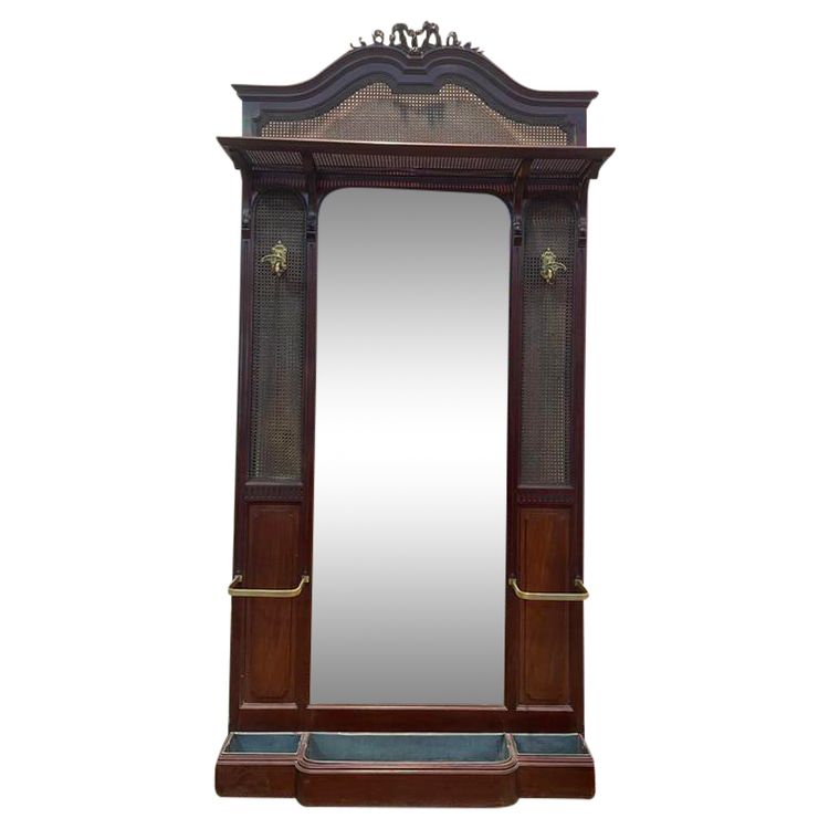 Cloakroom - Napoleon III mahogany coat rack.