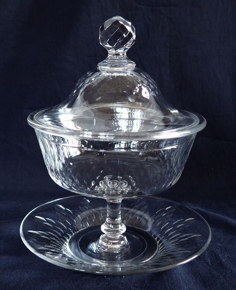 Paire de drageoirs en cristal de Baccarat, modèle Champigny Richelieu