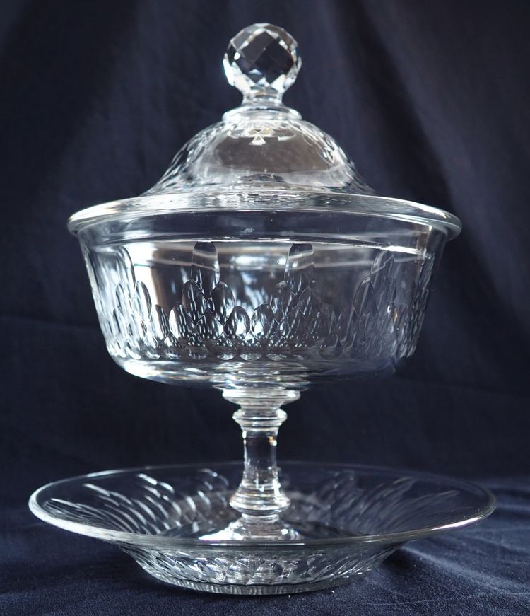 Paire de drageoirs en cristal de Baccarat, modèle Champigny Richelieu