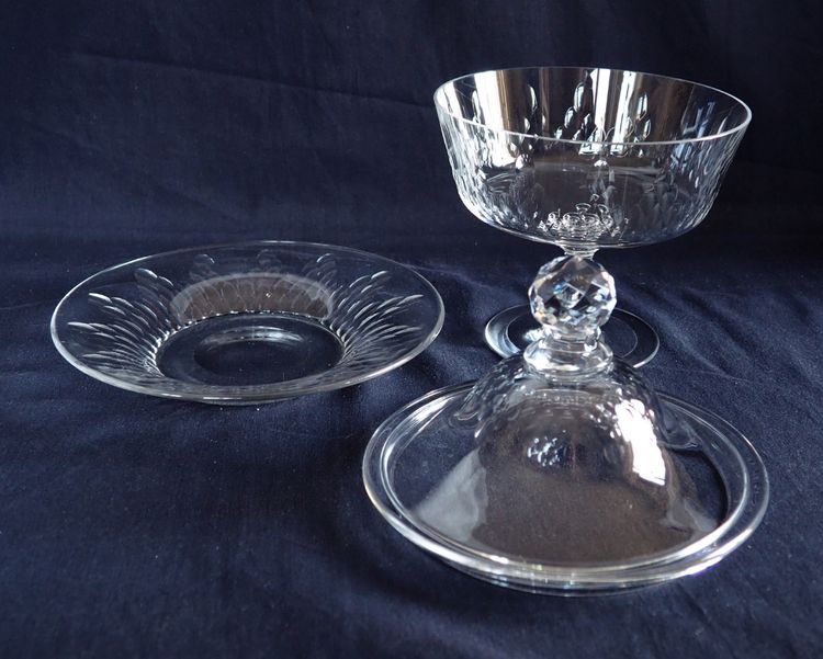 Paire de drageoirs en cristal de Baccarat, modèle Champigny Richelieu