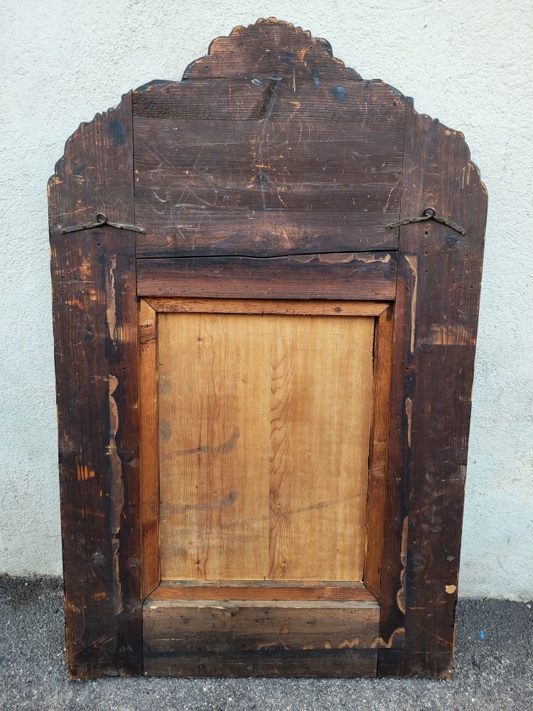Grande specchio in stile Luigi XIV con paretine, 136 x 86 cm, XIX secolo