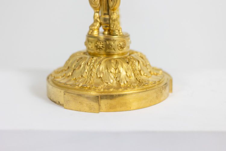 Eugène Bazart Paris. Lampe bouillotte en bronze doré. Circa 1880. LS60331509G