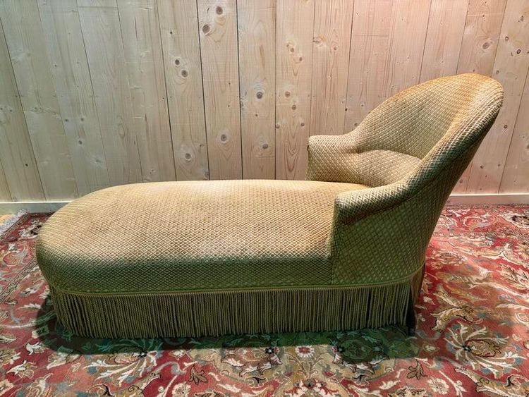 Chaise longue in velluto stile Napoleone III
