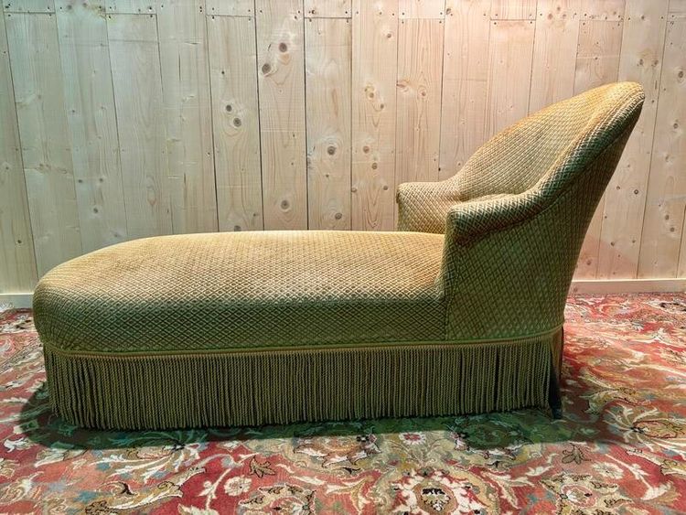 Chaise longue in velluto stile Napoleone III
