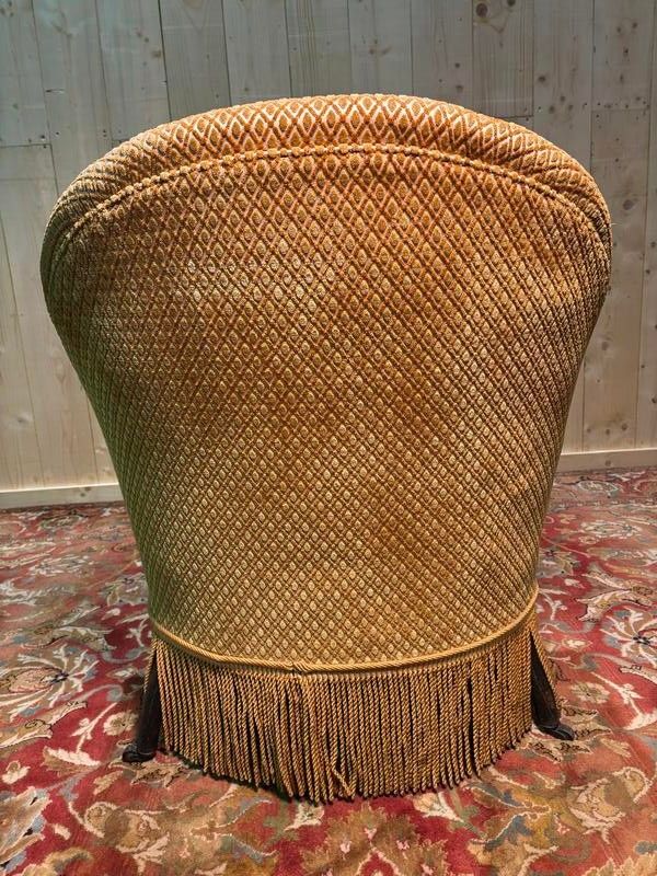 Chaise longue in velluto stile Napoleone III