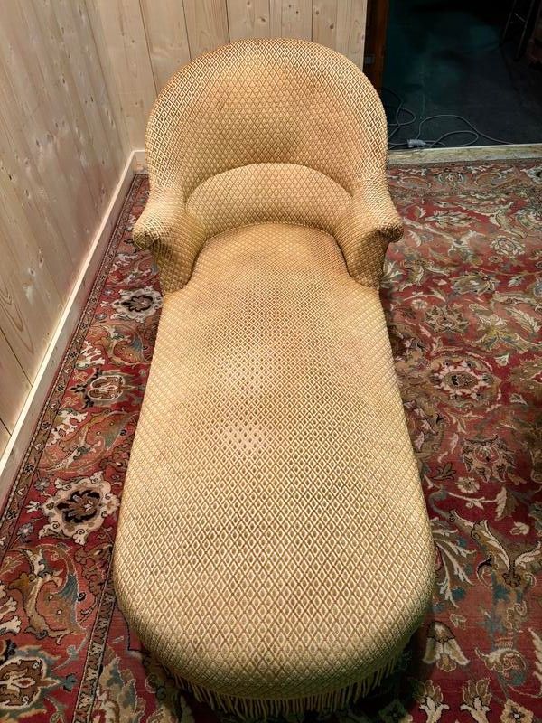 Chaise longue in velluto stile Napoleone III