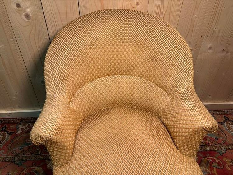 Chaise longue in velluto stile Napoleone III