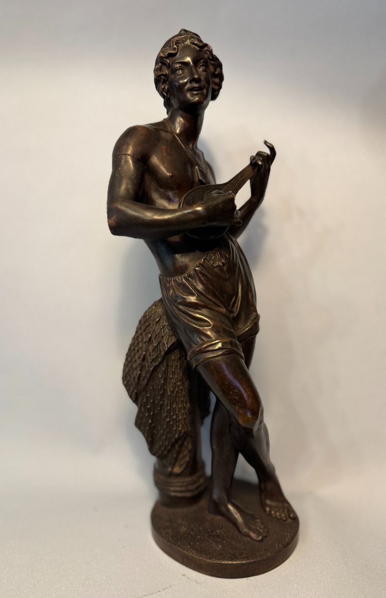 Charles Cumberworth - Scultura in bronzo - Cantante napoletano - H43