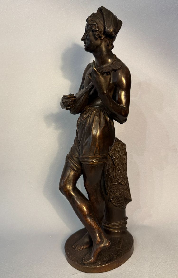 Charles Cumberworth - Scultura in bronzo - Cantante napoletano - H43
