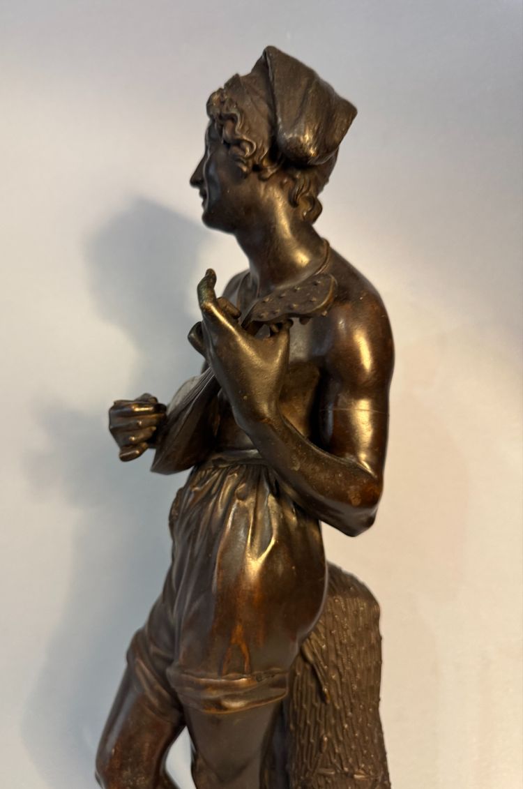 Charles Cumberworth - Scultura in bronzo - Cantante napoletano - H43
