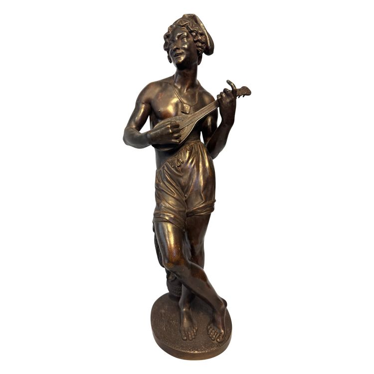Charles Cumberworth - Scultura in bronzo - Cantante napoletano - H43