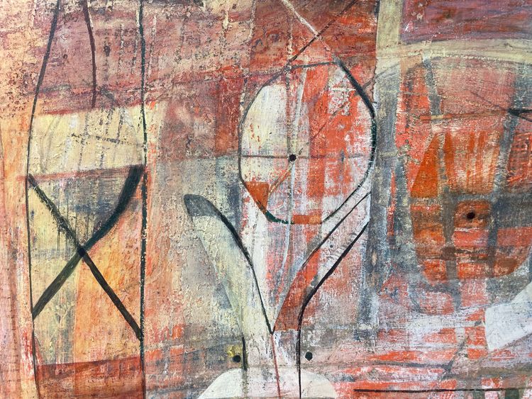 COBRA-Gemälde signiert Anders Osterlin ( 1925 - 2011) und datiert 1953.