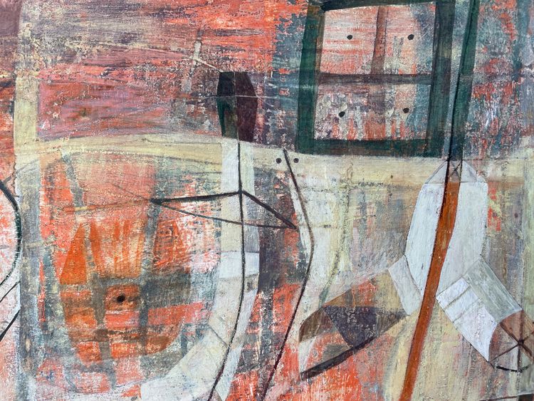 COBRA-Gemälde signiert Anders Osterlin ( 1925 - 2011) und datiert 1953.