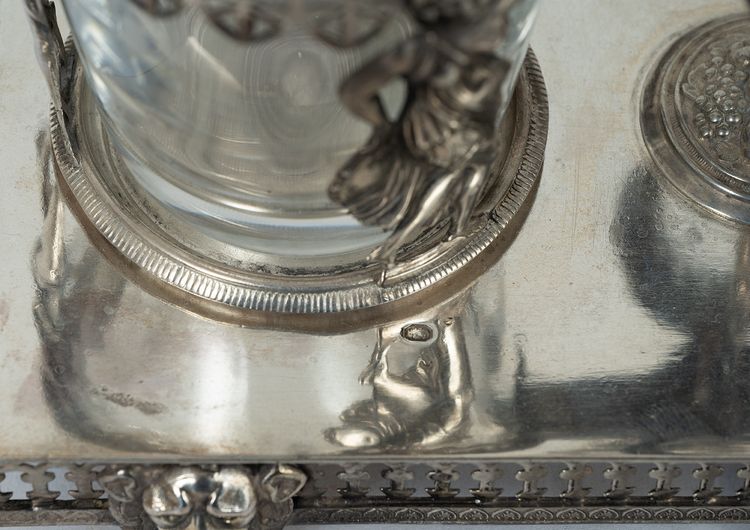 Empire silver oil cruet, France, early 19th century.