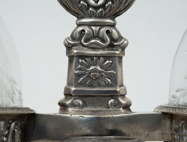 Empire silver oil cruet, France, early 19th century.
