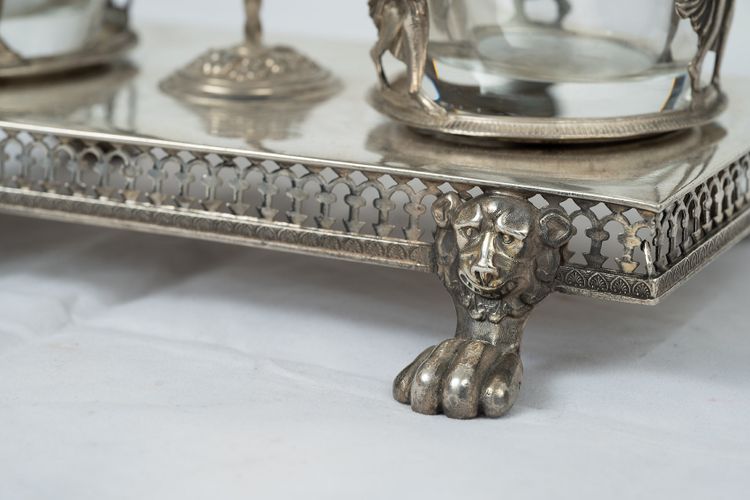Empire silver oil cruet, France, early 19th century.