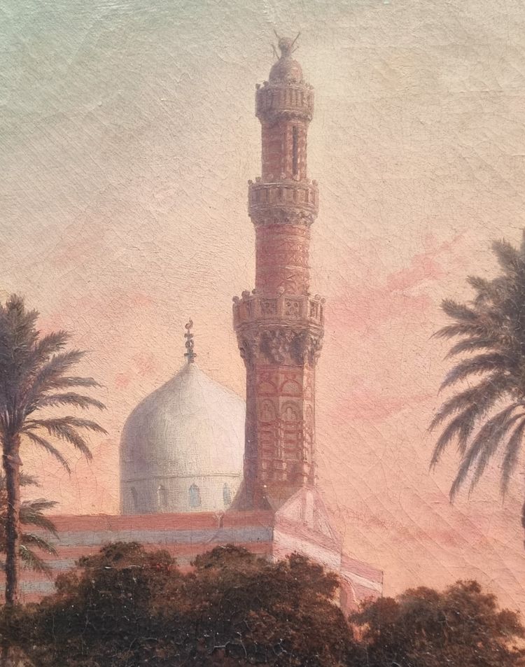 Alexandre CURT - Landschaft mit einer Moschee in Kairo