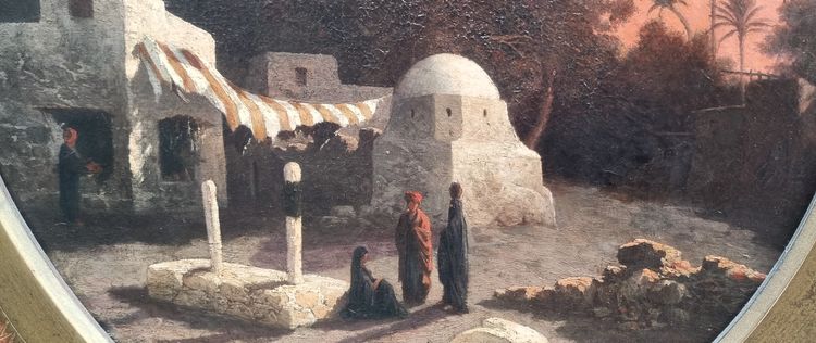 Alexandre CURT - Landschaft mit einer Moschee in Kairo
