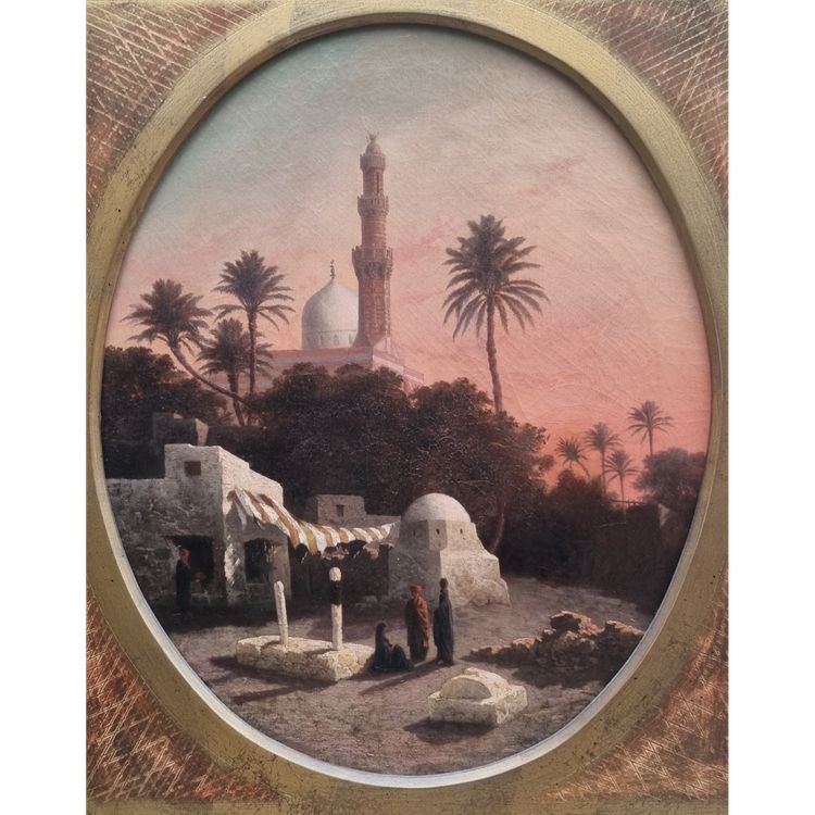 Alexandre CURT - Landschaft mit einer Moschee in Kairo