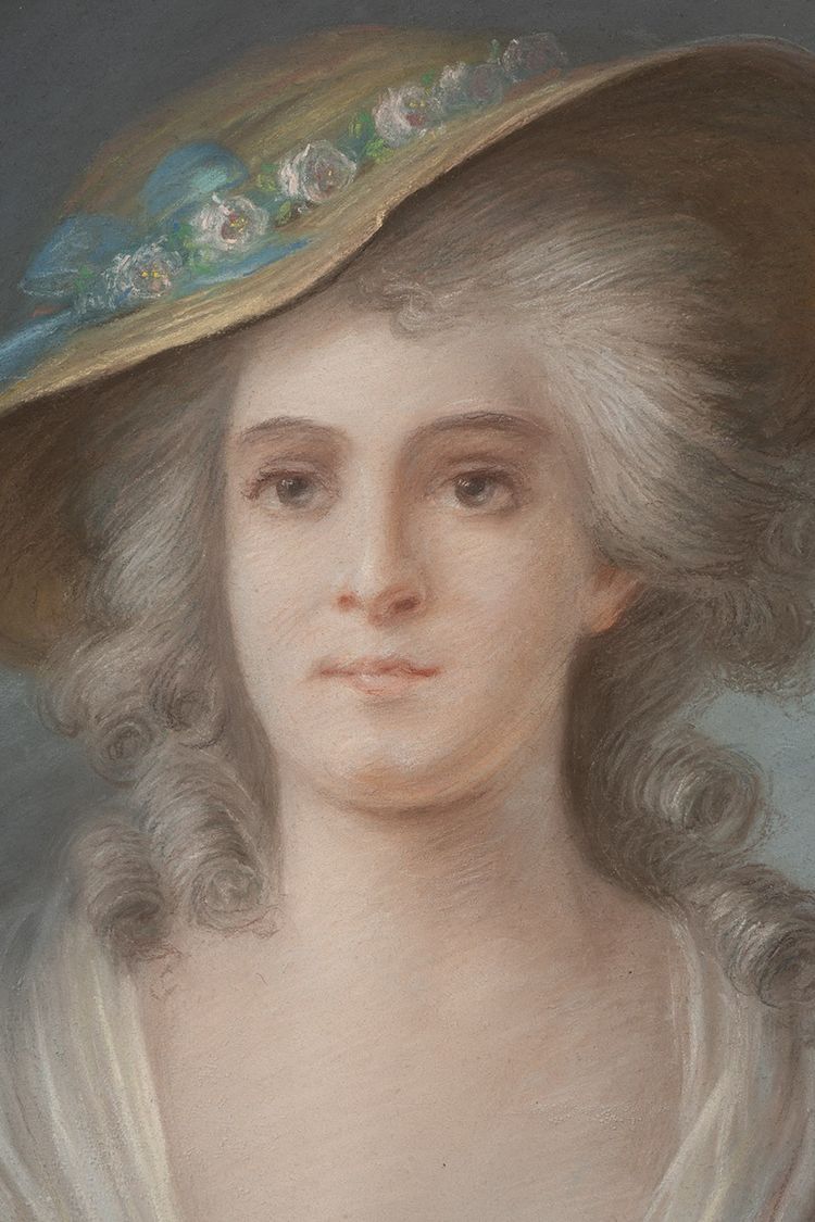 Paire de pastels anciens, France, XIXe siècle.