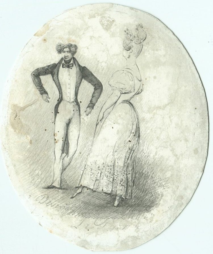 Eugène DEVÉRIA (1808-1865) La danse - Dessin original ancien 