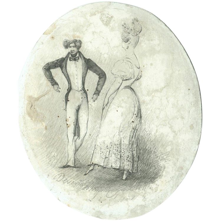 Eugène DEVÉRIA (1808-1865) La danse - Dessin original ancien 