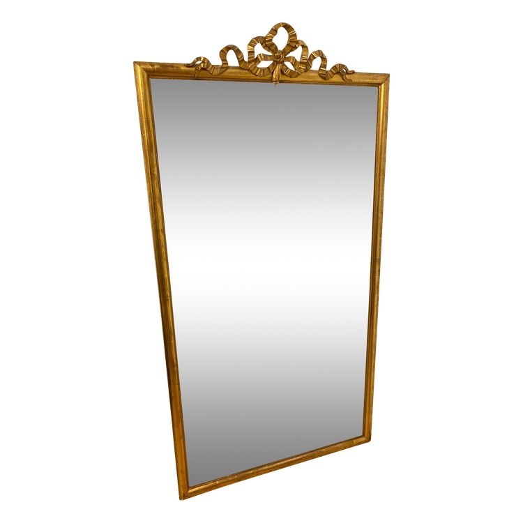 Important Miroir Biseauté à Fronton XIXème - Style Louis XVI - 81cm X 163cm