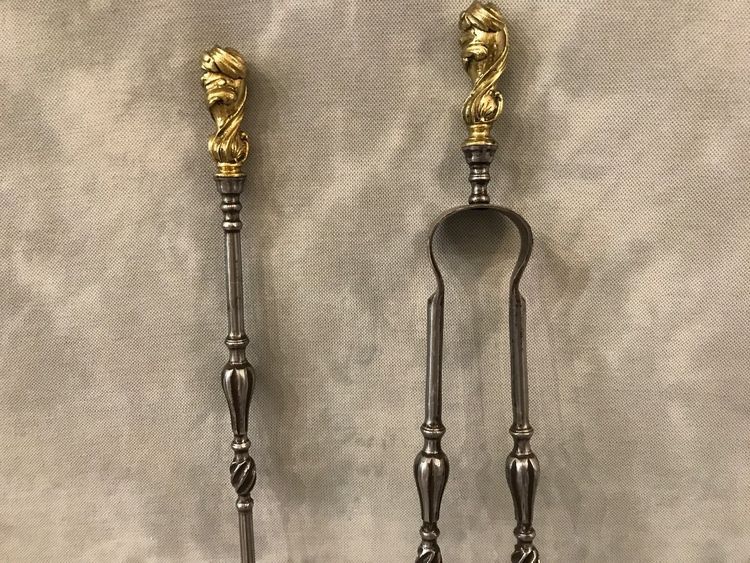 Beautiful set of 19th century iron and bronze mantels