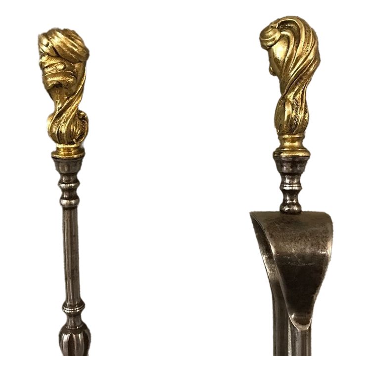 Beautiful set of 19th century iron and bronze mantels