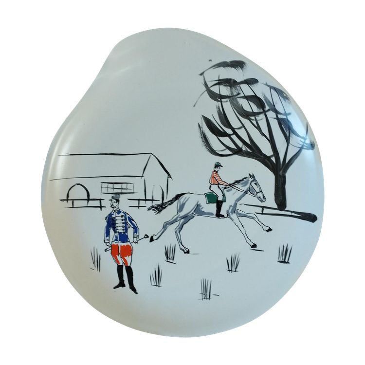 Grande assiette en forme libre, design organique - 1960 - Epoque vintage