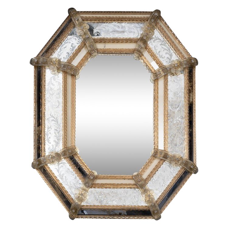 Antique Venetian mirror from the early 20th century.