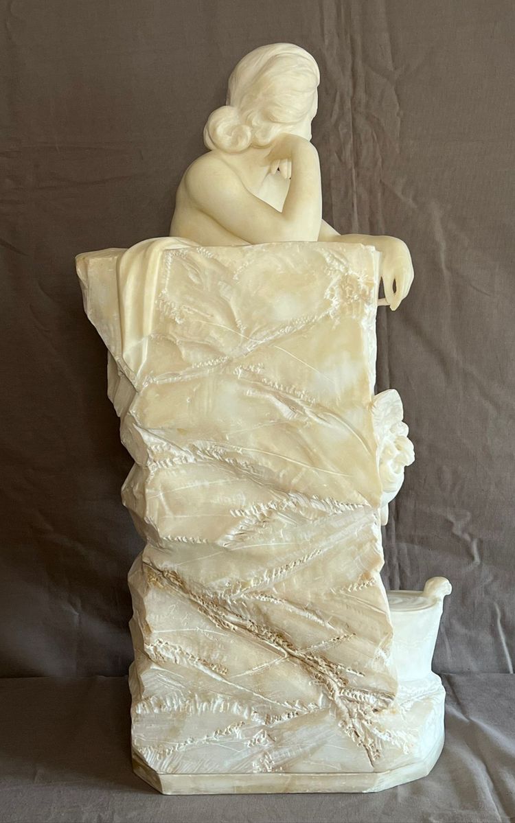 Skulptur aus Carrara-Marmor von FIASCHI EMILIO 19. Jahrhundert