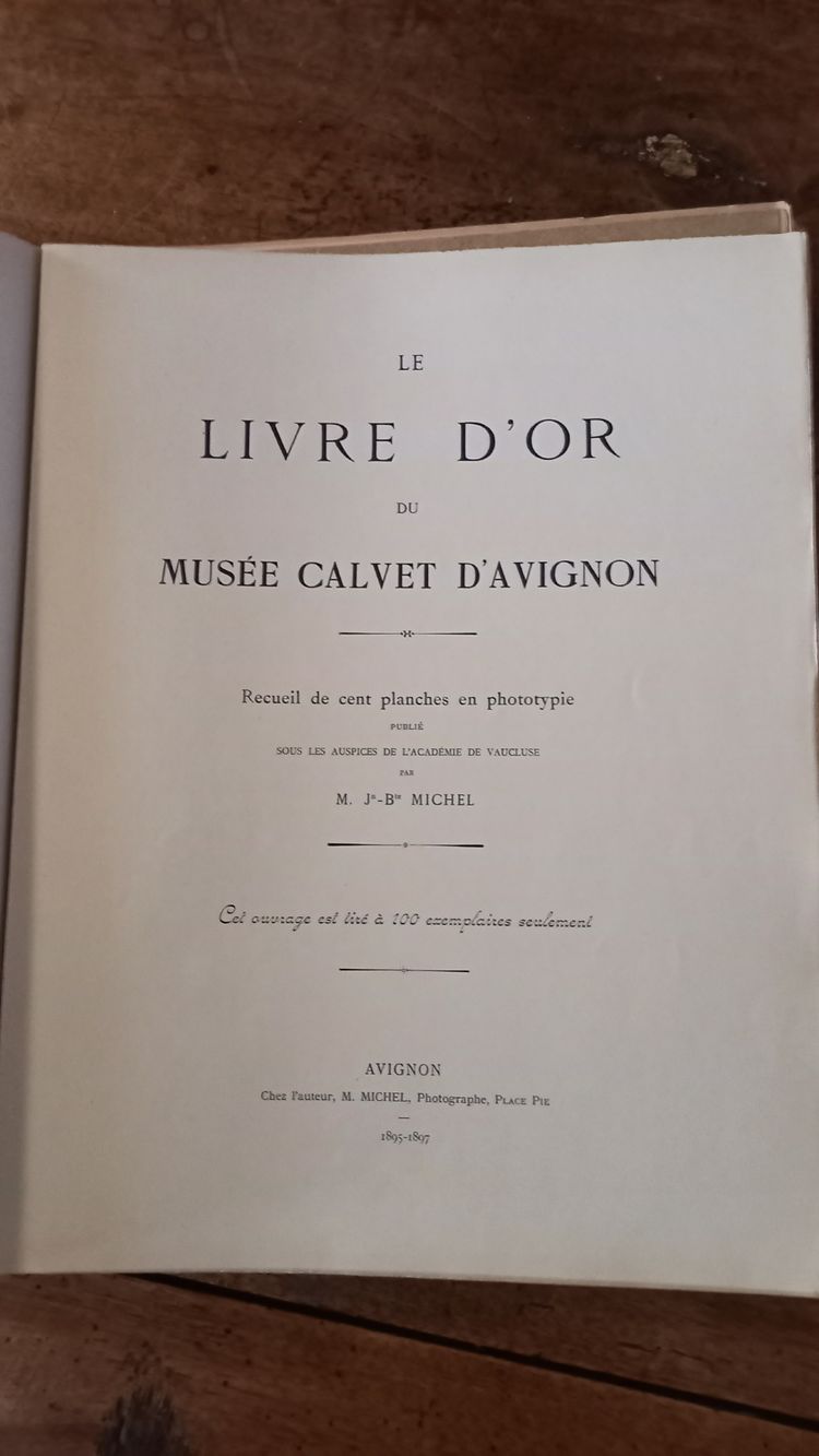 Gästebuch des Calvet-Museums 1895 /Avignon