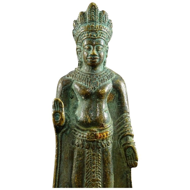 Thailand, Early 20th century, Lobpuri Kingdom Style, Bronze Buddha Statue.