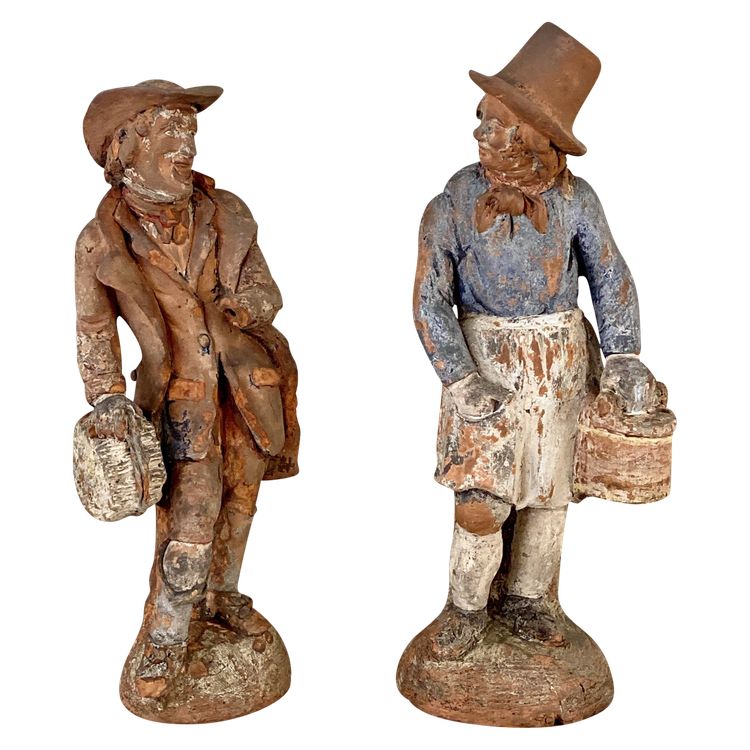 Due figure in terracotta, inizio XIX secolo