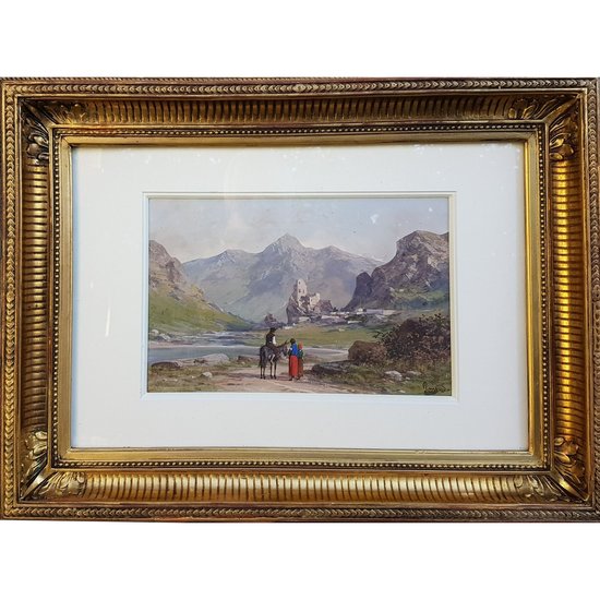 19th Century French School - Landscape in the Pyrenees