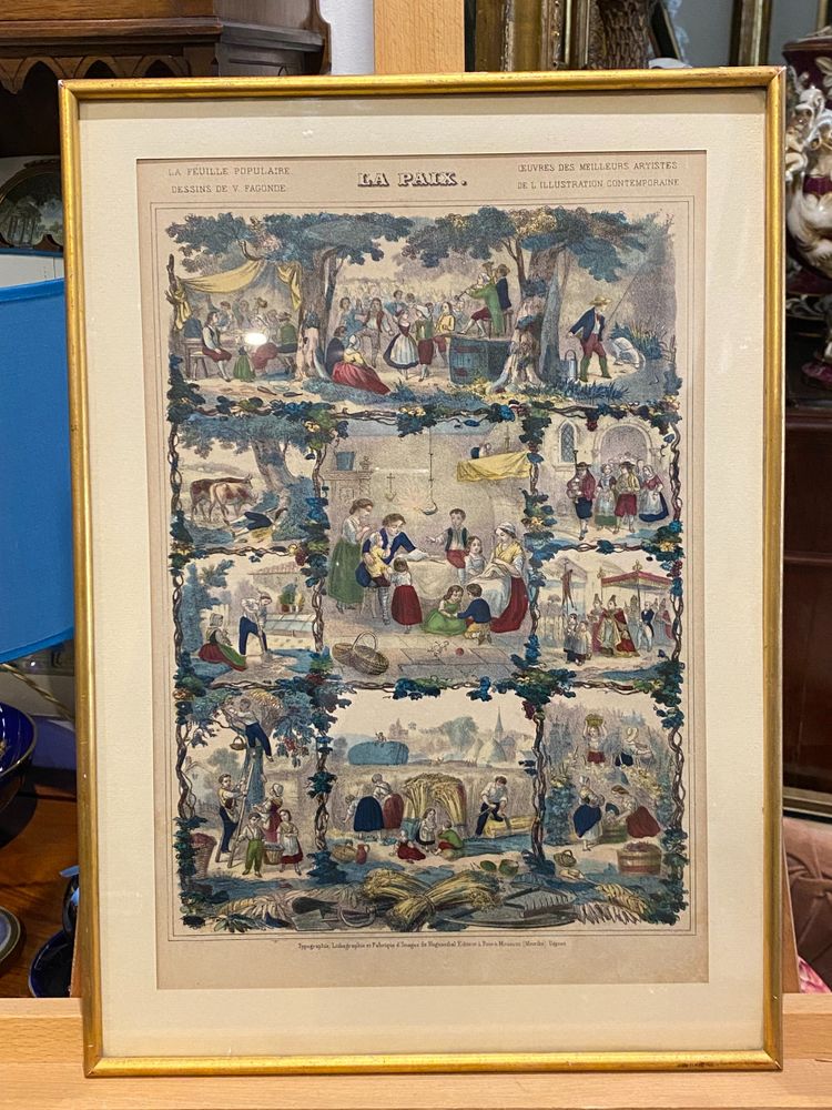 La Paix, La feuille populaire, Drawing by V. Fagonde, About 1865