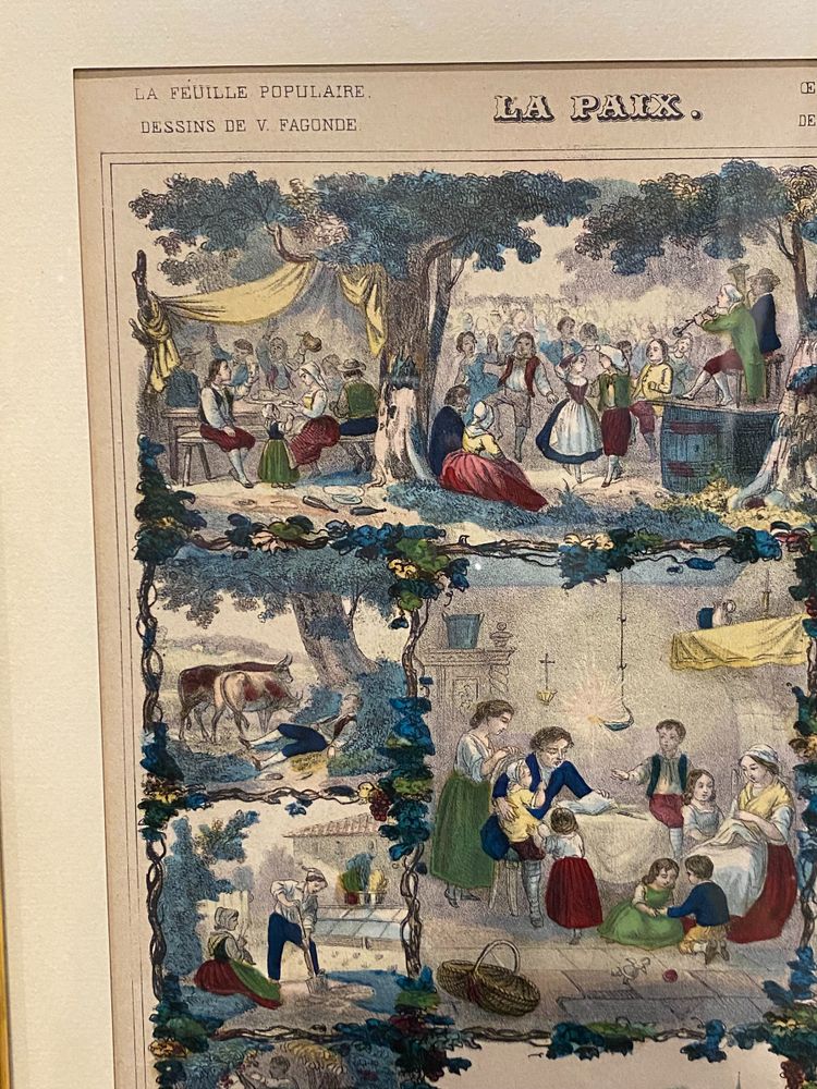 La Paix, La feuille populaire, Drawing by V. Fagonde, About 1865