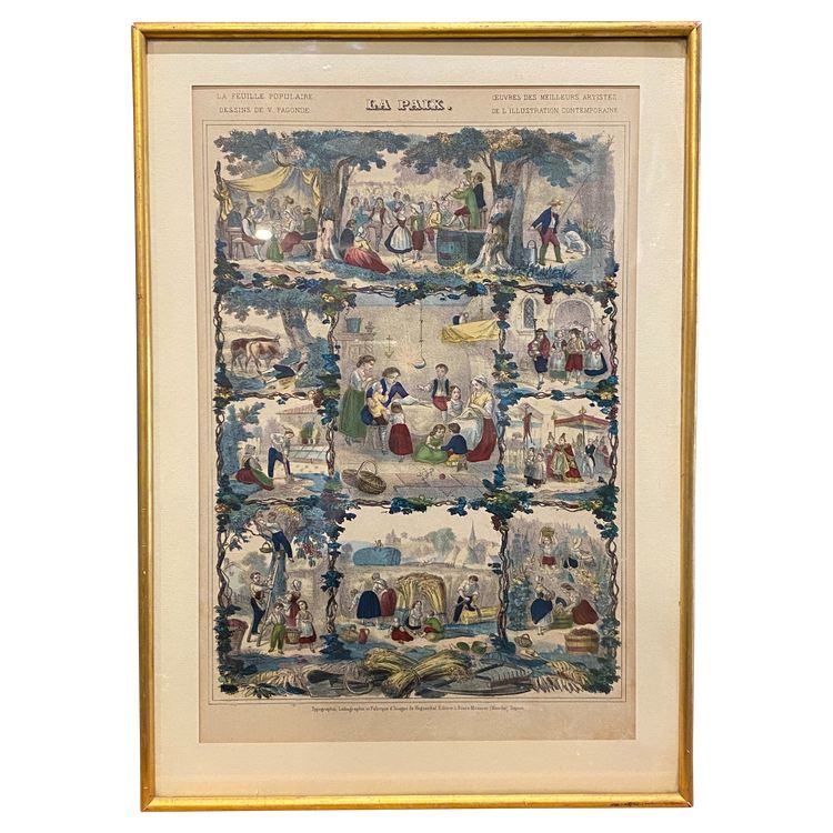 La Paix, La feuille populaire, Drawing by V. Fagonde, About 1865