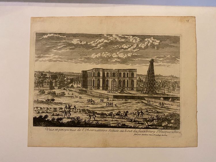 Ansicht und Perspektive des Pariser Observatoriums, Radierung, Pierre Aveline (1653-1722)
