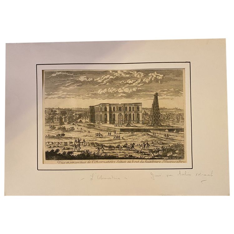 Ansicht und Perspektive des Pariser Observatoriums, Radierung, Pierre Aveline (1653-1722)
