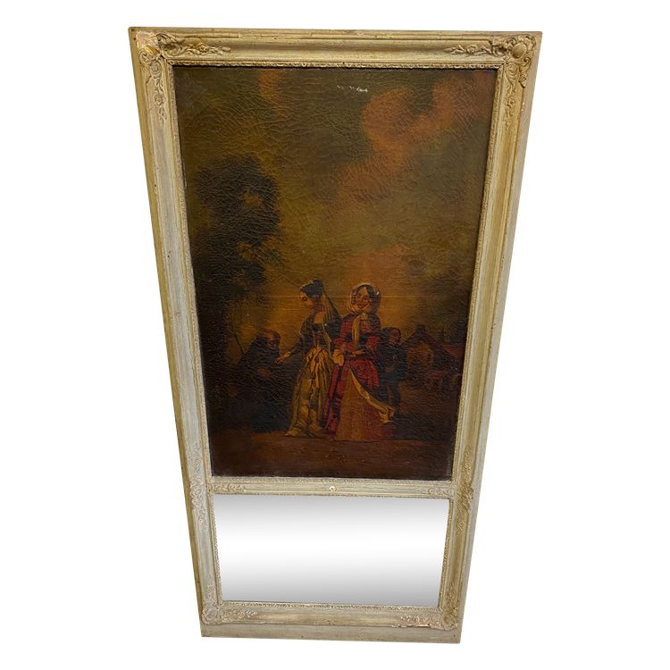 19th century Trumeau - Romantic scene - 77cm x 160cm